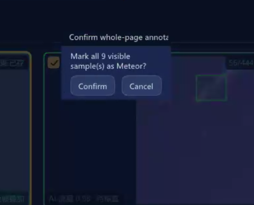 整页统一改类前的数量和类别确认窗口